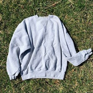 champion gray oversized crewneck sweatshirt <3